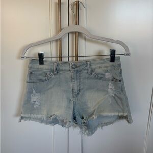 Just USA Light Blue Distressed Jean Shorts